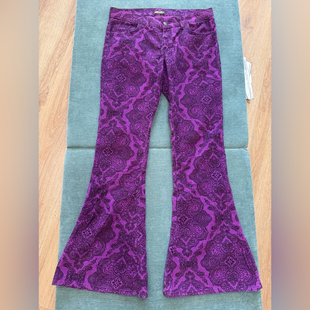 Run&Fly Purple Courderoy Flare Leg Pants